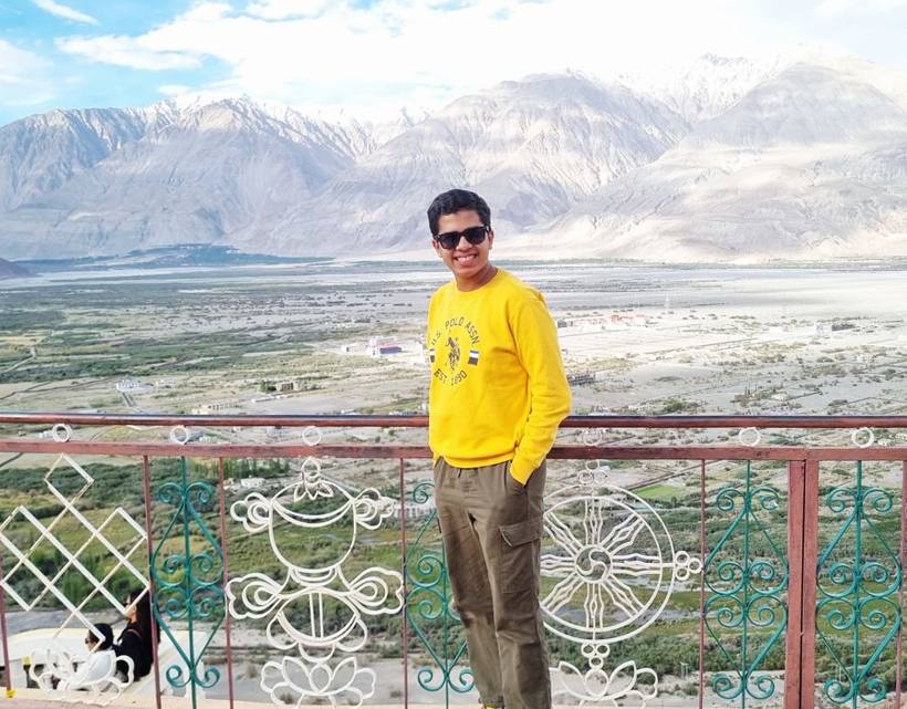 Vedant Agrawal, also known as Vedant Agarwal, in the Nubra Valley, Ladakh