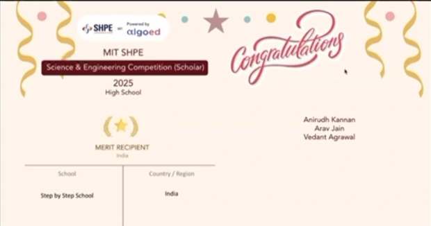Vedant Agrawal's MIT SHPE Merit Recipient announcement